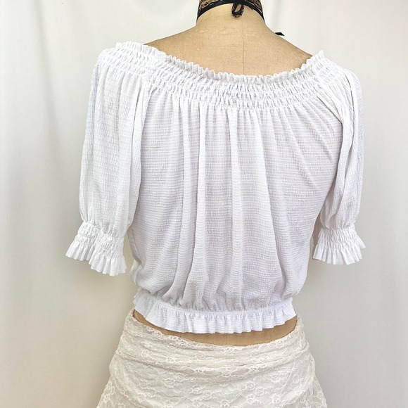 Ethereal Zara Peasant Top Off Shoulder Cottegecore Dainty Angelic Fairy Size S - Picture 7 of 12